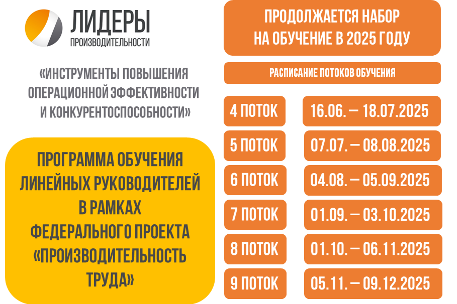 Сотрудников томских предприятий-участников федерального проекта «Производительность труда» приглашают повысить квалификацию